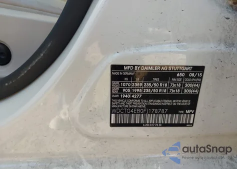 2015 Mercedes-Benz Gla 250 z USA, uszkodzony, nr VIN WDCTG4EB0FJ178787